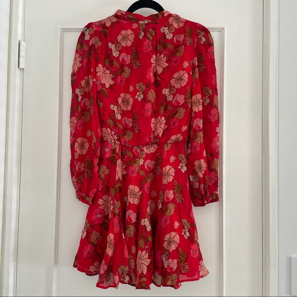 ZARA floral print neck tie dress - Picture 5 of 9